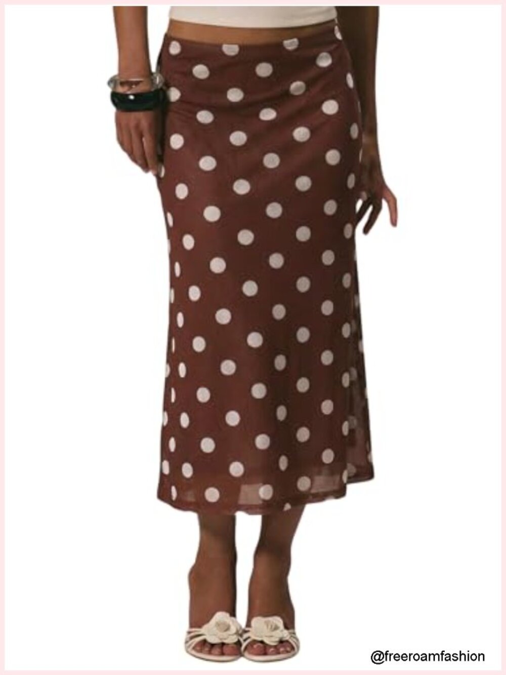 Polka Dots Midi Skirt Flowy Mesh Long Skirt Summer